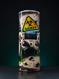 Tumbler with a biohazard symbol and 'Gamer' text on a dark background