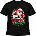 Big Nick Energy Santa design on black T-shirt
