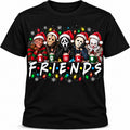 Christmas Horror Friends design on a black T-shirt